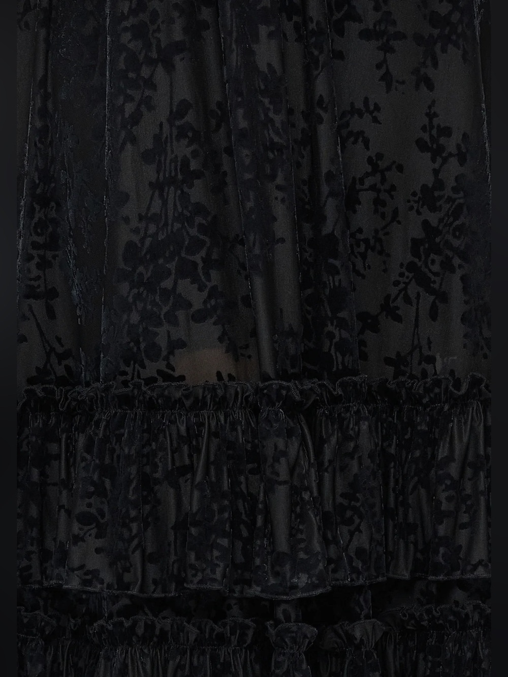 NWT Disturbia Lilias Devoré Tiered Maxi Dress Black Floral Velvet Burnout US 14 - Picture 5 of 16